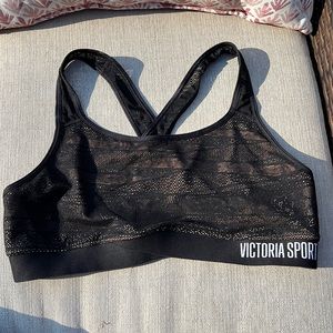 Victoria’s Secret black lace, sports bra, size XL